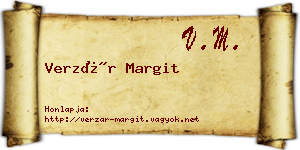 Verzár Margit névjegykártya